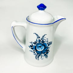 Bule de porcelana flor azul