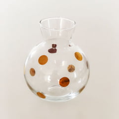 Mini jarra de vidro poá dourado